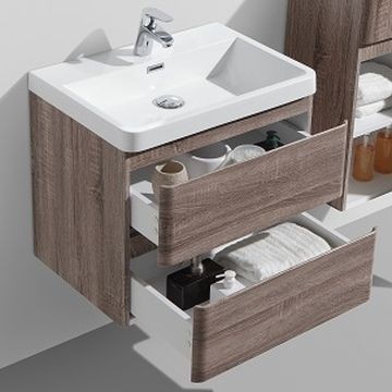 AVA Bathroom Furniture - Milan 600 - Bathroom Furniture - Vanities - Silver Oak ColorMix