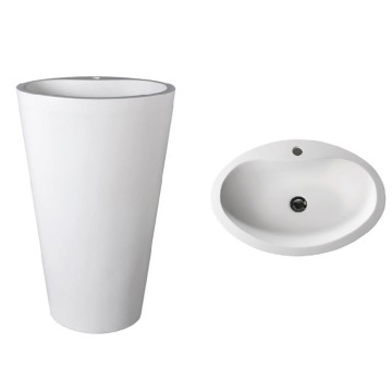 Dado Creations - Pillar - Basins - Freestanding - Pearl White